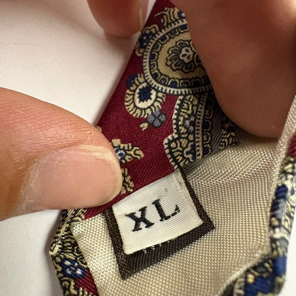 Givenchy Monsieur Mens Silk Tie Red Paisley Extra Long XL Vintage Italy Fabric